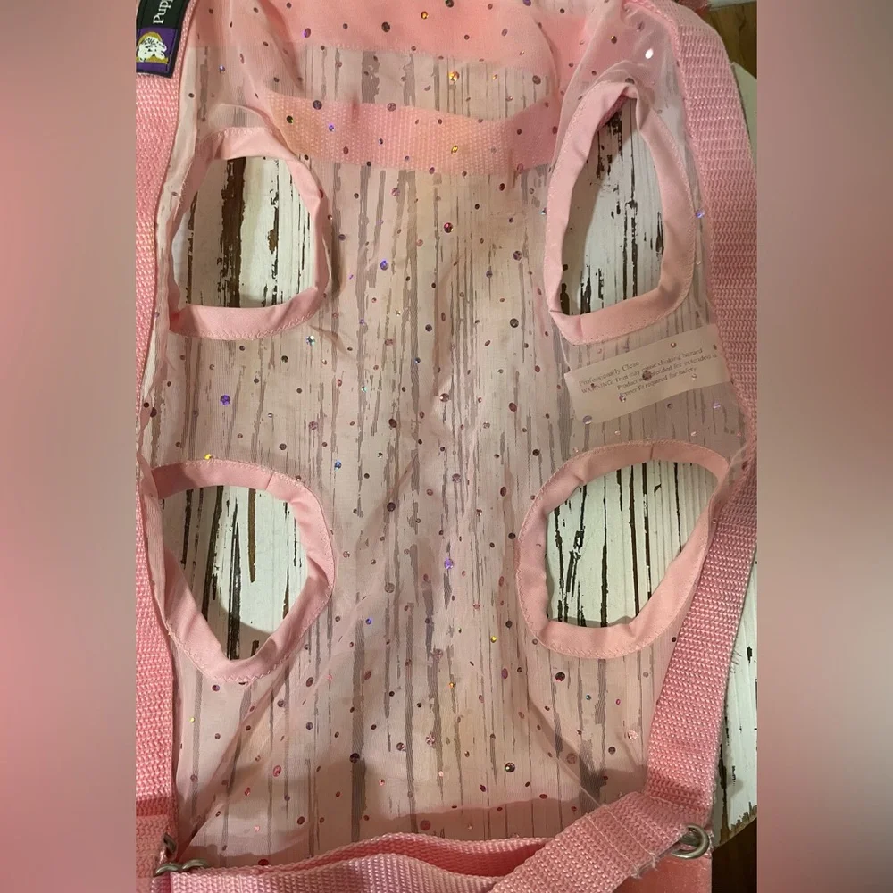 Pink Puppy Purse and Harness with Glitter Accents. X-Large